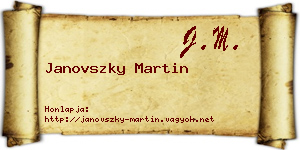 Janovszky Martin névjegykártya