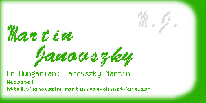 martin janovszky business card